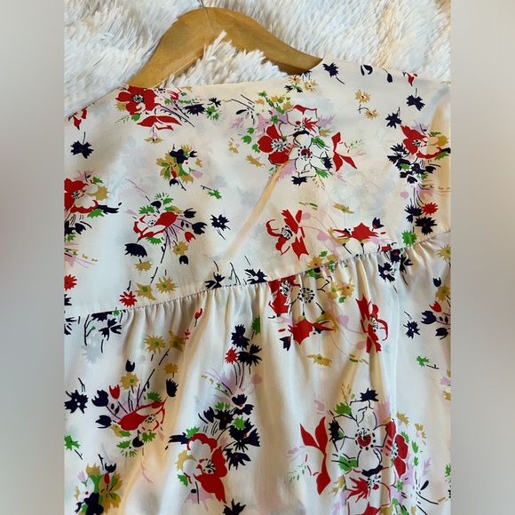 Veronica Beard NWT Payton Silk Blend Floral Long Sleeve Stretch Blouse Size 6 - Picture 9 of 15